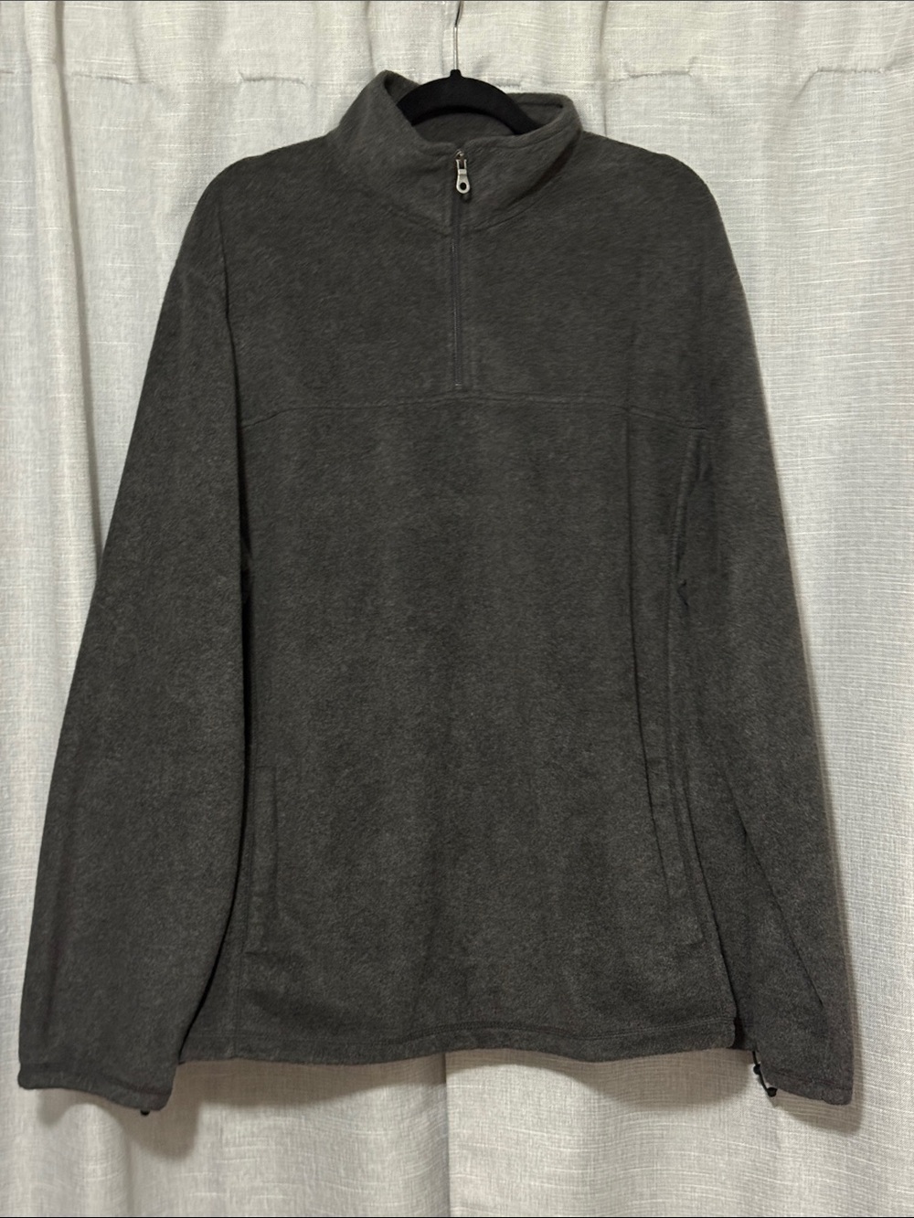 NWT Men’s Croft & Barrow Quarter Zip Fleece-Sz XXL-Charcoal-Toggle Waist-Pockets